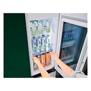 LG 860公升 Objet Collection  InstaView™ 敲敲看冰球四門冰箱｜綠&銀, GR-QLF87GSP