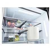LG 860公升 Objet Collection  InstaView™ 敲敲看冰球四門冰箱｜綠&銀, GR-QLF87GSP
