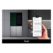 LG 860公升 Objet Collection  InstaView™ 敲敲看冰球四門冰箱｜綠&銀, GR-QLF87GSP