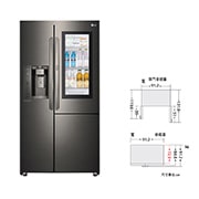 LG InstaView™敲敲看門中門冰箱 星夜黑/ 761公升(冷藏481/冷凍280), GR-QPL88BS