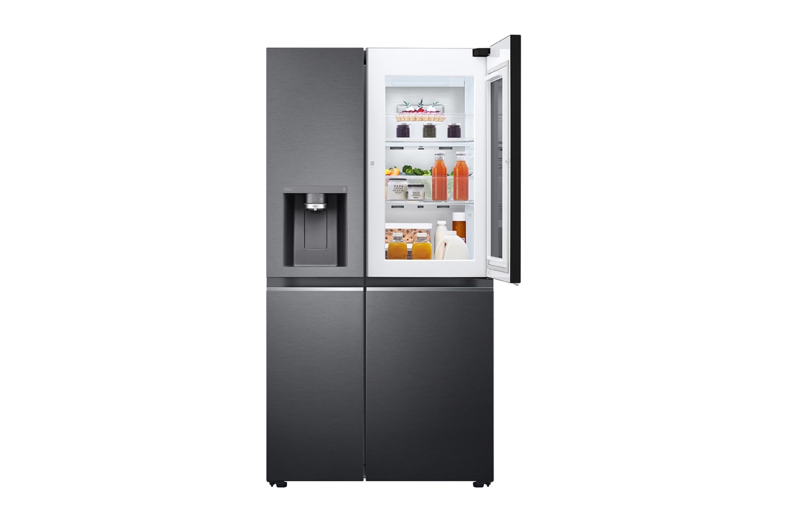 LG InstaView™敲敲看門中門冰球冰箱<br>星夜黑/734公升 (冷藏485/冷凍249), GR-QPLC82BS