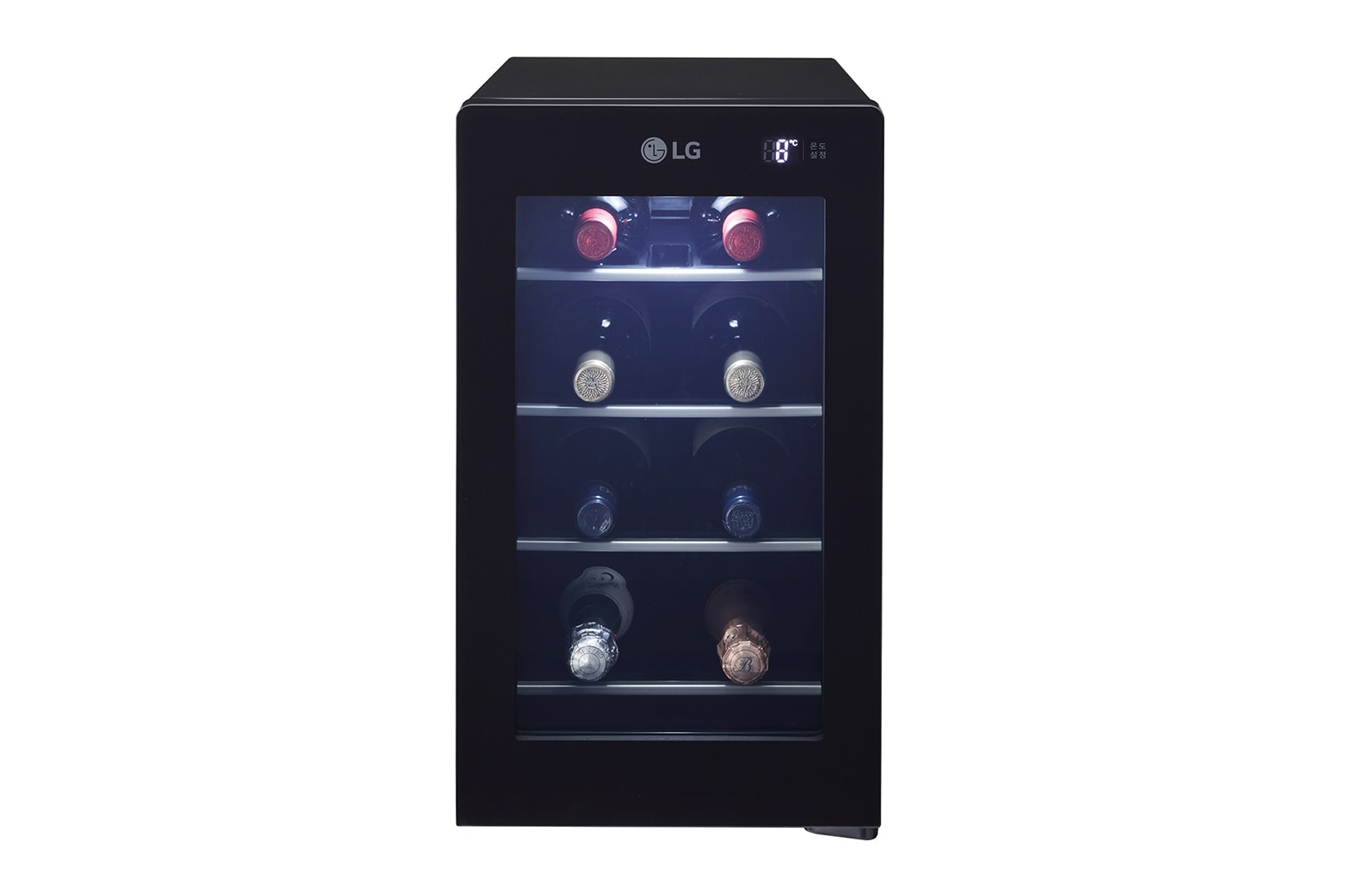 LG 單溫控專業酒櫃 夜墨黑 / 8瓶 GR-W081S 正視圖