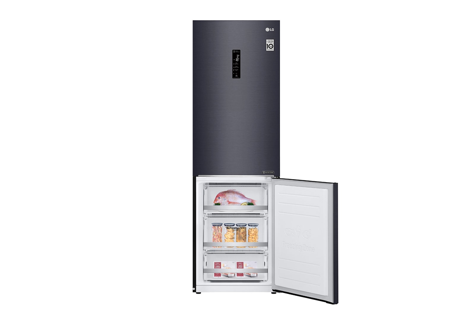 LG WiFi直驅變頻上下門冰箱 夜墨黑 / 343L, GW-BF389MB