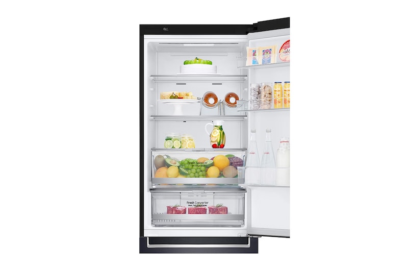 LG WiFi直驅變頻上下門冰箱 夜墨黑 / 343L, GW-BF389MB