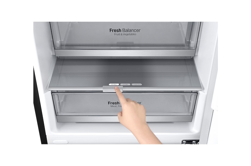 LG WiFi直驅變頻上下門冰箱 夜墨黑 / 343L, GW-BF389MB