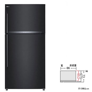 LG 608公升智慧變頻雙門冰箱｜夜墨黑 , GR-HL600MBN