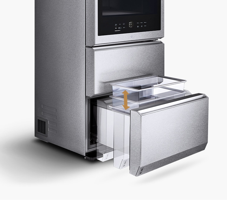 LG SIGNATURE 酒櫃的抽屜會自動抽出。