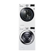 LG 16kg 免曬衣乾衣機堆疊滾筒洗衣機_堆疊固定架 (冰磁白), 16DKW