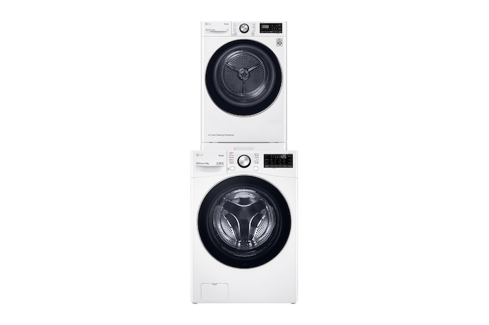 LG 10kg 免曬衣乾衣機堆疊滾筒洗衣機_多功能層架 (冰瓷白), DKW