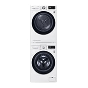 LG 10kg 免曬衣乾衣機堆疊滾筒洗衣機_多功能層架 (冰瓷白), DKW