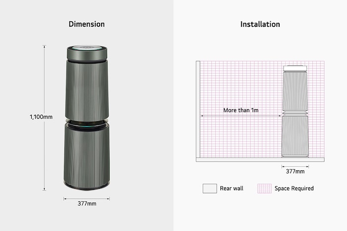 LG PuriCare™ 360°空氣清淨機 - 寵物功能增加版二代-旗艦款/建議適用32坪 (雙層), AS111NGY0