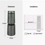 LG PuriCare™ 360°空氣清淨機 - 寵物功能增加版二代-旗艦款/建議適用32坪 (雙層), AS111NGY0