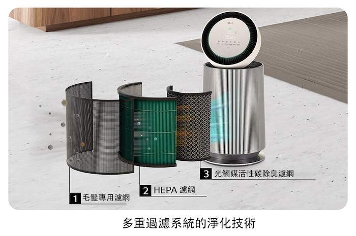 LG PuriCare™ 360°空氣清淨機 - 寵物功能增加版二代/建議適用19坪(單層), AS651DBY0