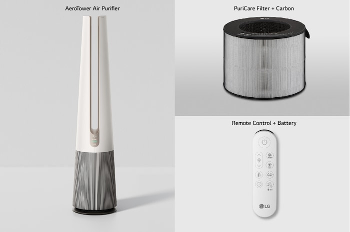 LG PuriCare™ AeroTower 風革機 - 二合一 (象牙白) (特定通路銷售), FS151PBF0
