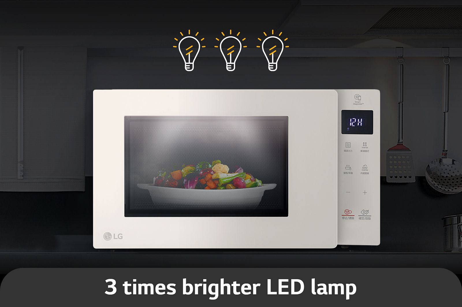 LG 25公升 NeoChef™Objet Collection<sup>®</sup>  智慧變頻微波爐｜冰瓷白, MS2535GIK