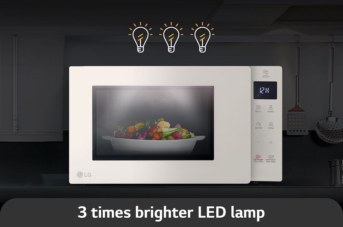 LG 25公升 NeoChef™Objet Collection<sup>®</sup>  智慧變頻微波爐｜冰瓷白, MS2535GIK