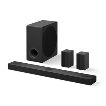 LG Soundbar S80TR 和重低音喇叭的斜角視圖