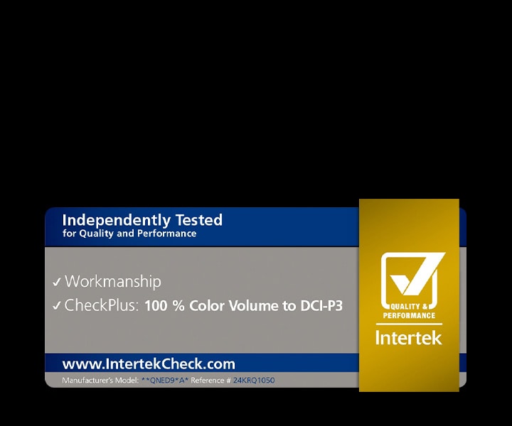 經 Intertrek 認證可實現符合 DCI-P3 標準的 100% 色量。