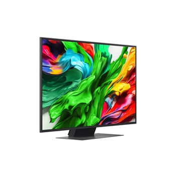 LG QNED evo QNED86 電視微角度面向右側的側視圖