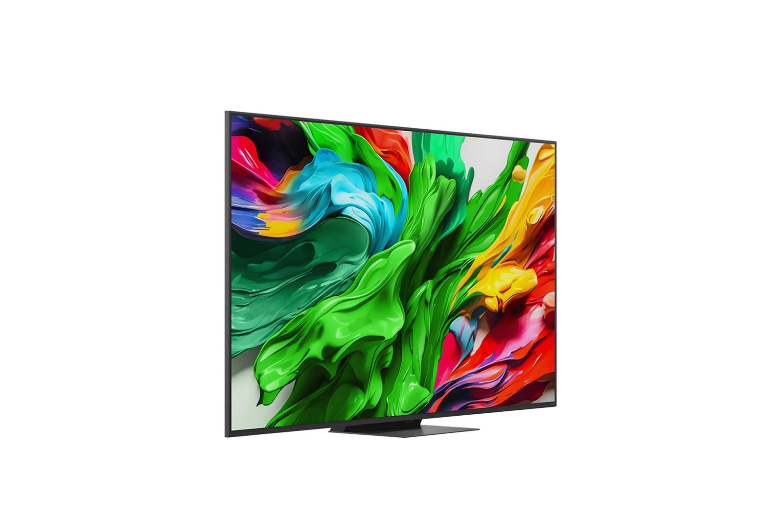 LG QNED evo QNED86 電視微角度面向右側的側視圖