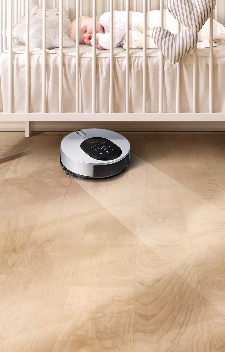 即使在嬰兒床下清潔也能讓寶寶安然入睡。