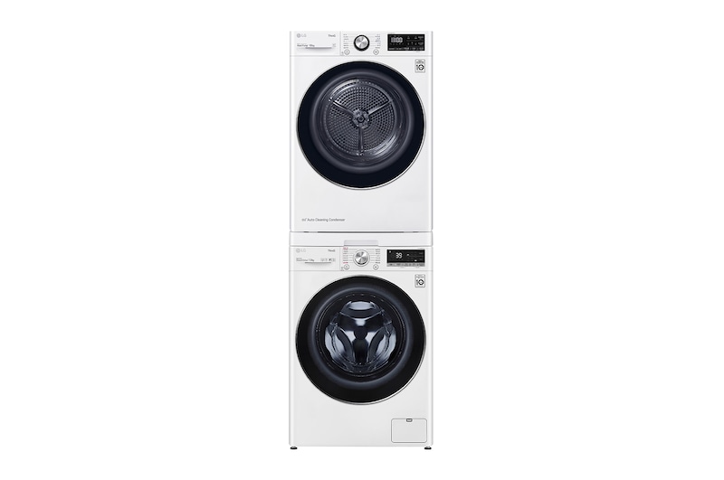 LG 洗乾衣機堆疊｜蒸洗脫13公斤+熱泵除濕乾衣10公斤｜冰瓷白, FD13BPT.WR100VW