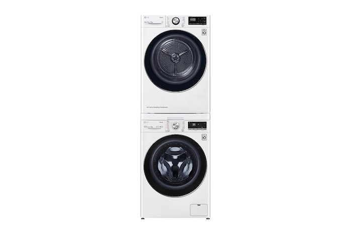 LG 洗乾衣機堆疊｜蒸洗脫13公斤+熱泵除濕乾衣10公斤｜冰瓷白, FD13BPT.WR100VW