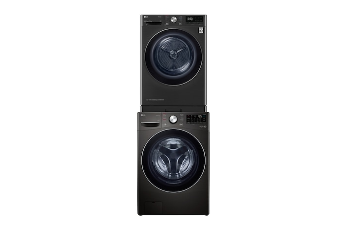 LG 洗乾衣機堆疊｜蒸洗脫15公斤+熱泵除濕乾衣10公斤 ｜尊爵黑, FD15TBB.WR100VB
