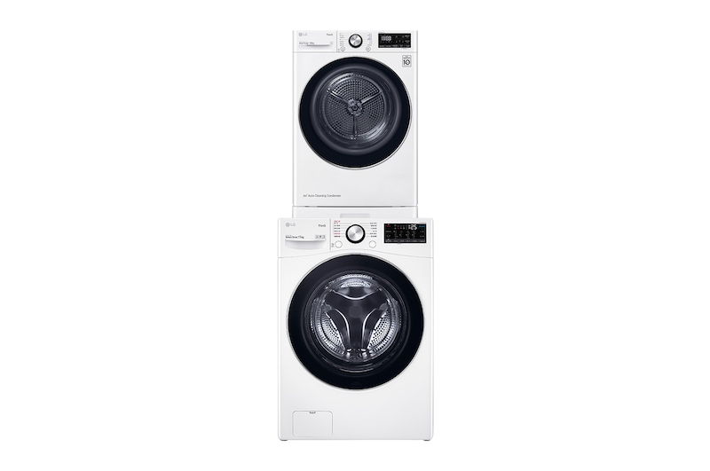 LG 洗乾衣機堆疊｜蒸洗脫15公斤+熱泵除濕乾衣10公斤｜冰瓷白, FD15WPT.WR100VW