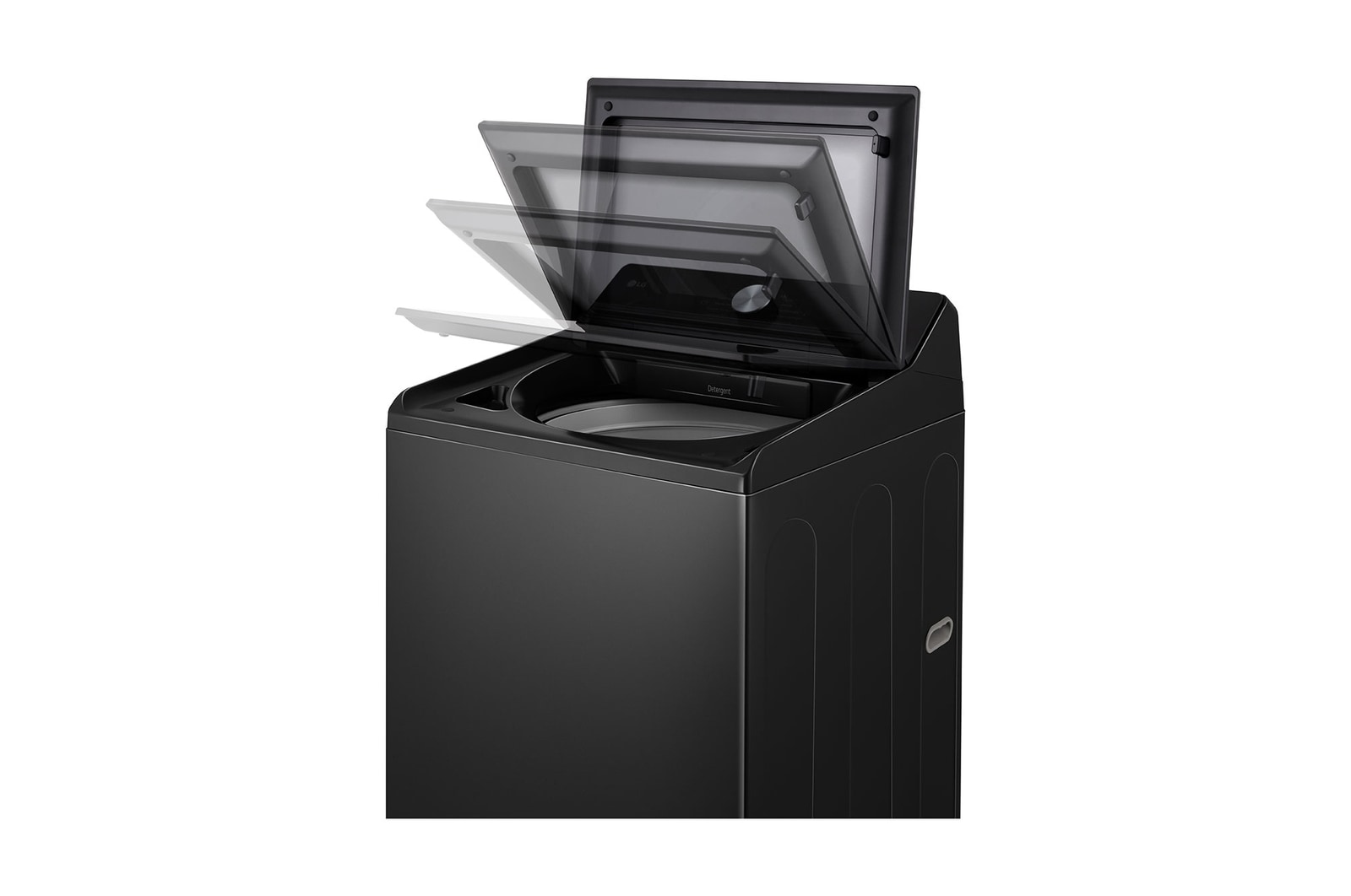 機蓋打開狀態的左側透視圖