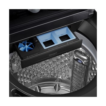 WTTD18OB.WR100VB 直立式洗衣機的機蓋關閉過程，展現平滑緩慢的關蓋設計。