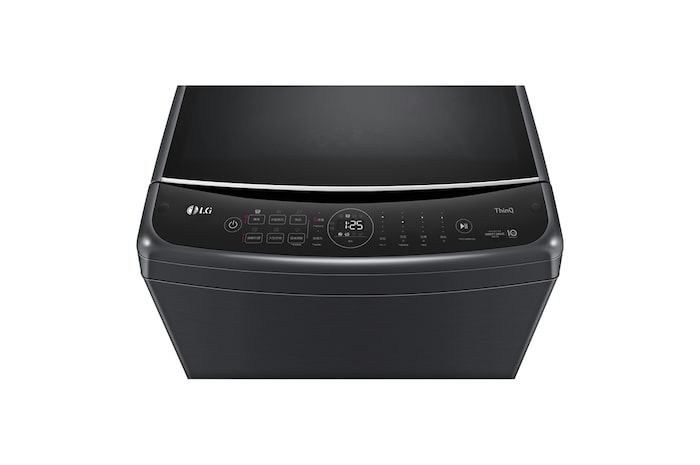 interior shot featuring LG top load washing machine