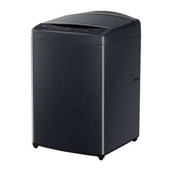 LG top load washing machine detecting the shirts in a space with a sink and laundry supplies