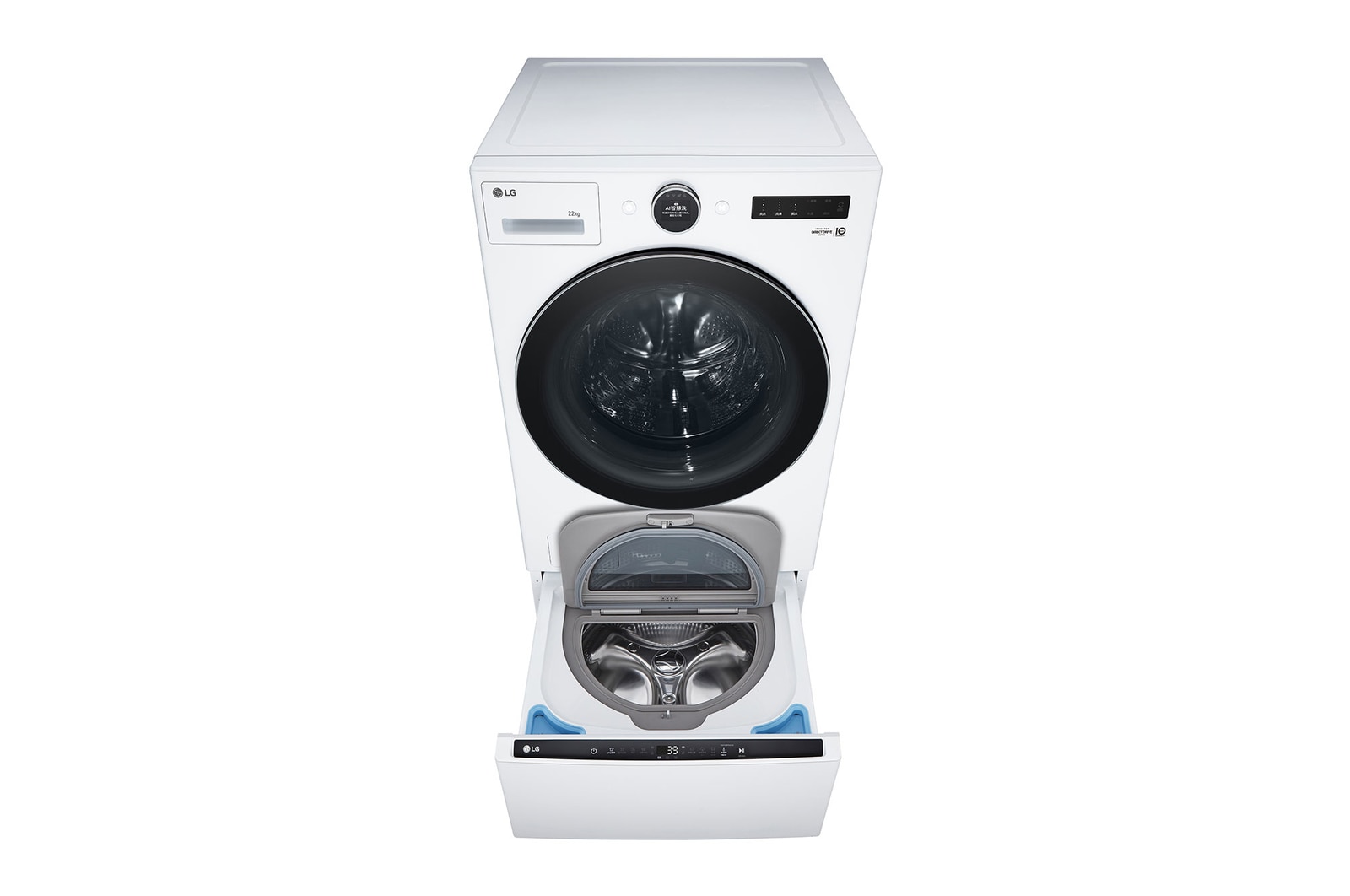 LG 洗22+2.5公斤 TWINWash 雙能洗｜冰瓷白｜蒸洗脫, TW22FWPT.S250HW