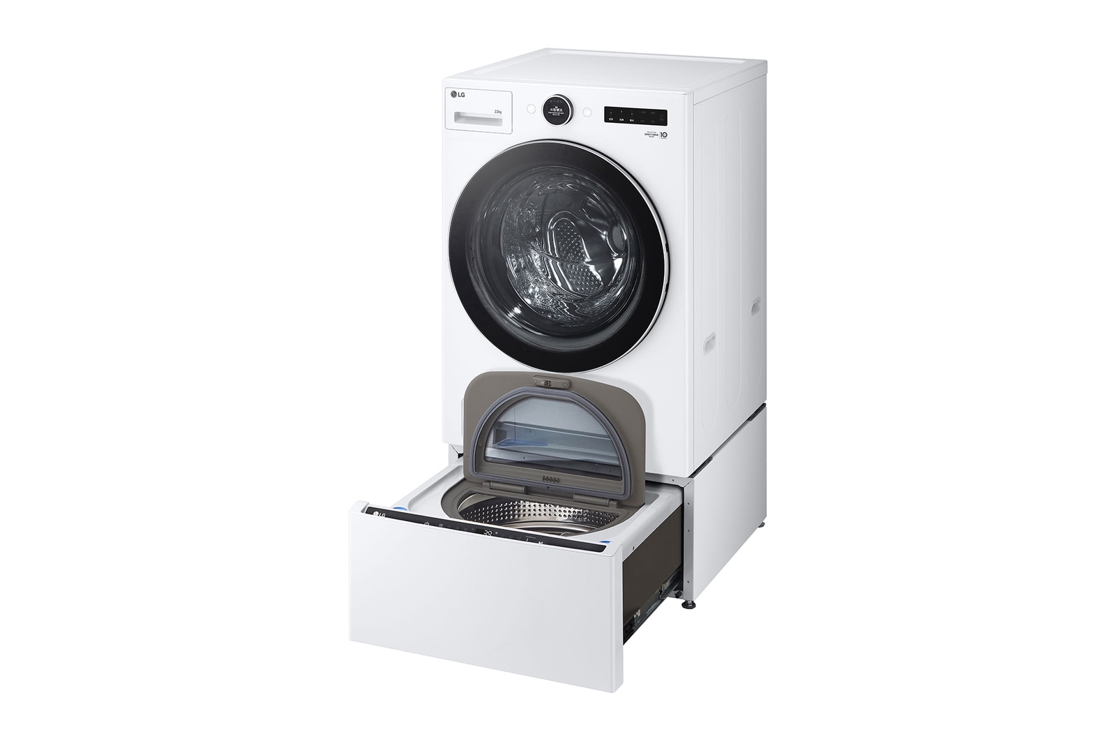 LG 洗22+2.5公斤 TWINWash 雙能洗｜冰瓷白｜蒸洗脫, TW22FWPT.S250HW