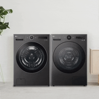 洗衣機和乾衣機堆疊擺放為洗乾衣機，有效省空間。
