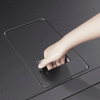 從洗乾衣機堆疊的頂部取下濾網。	