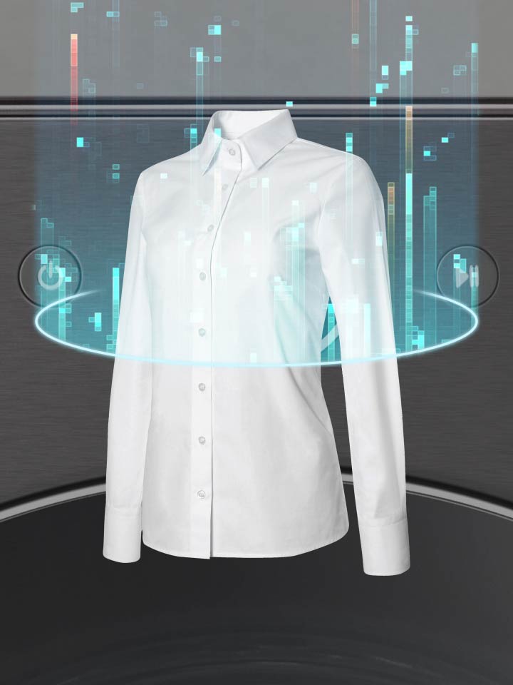 影片展示 LG 洗乾衣機堆疊的 AI Wash 洗衣感應衣量並偵測布料類型