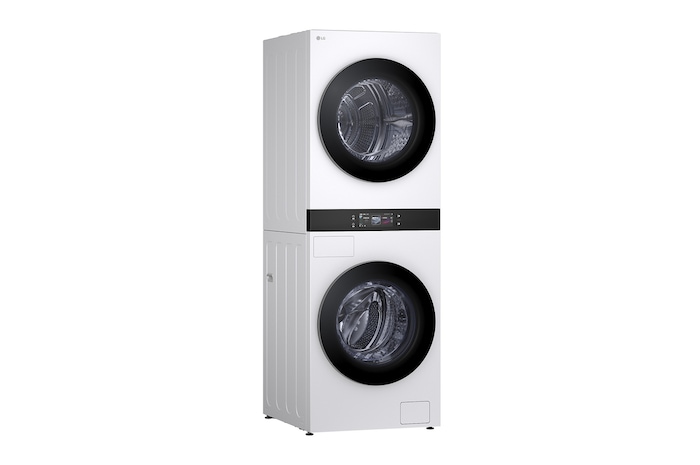 LG WashTower WD-S1818EW 6.8 吋 LCD 中央控制螢幕特寫。