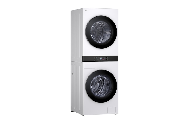 LG WashTower WD-S1818EW 6.8 吋 LCD 中央控制螢幕特寫。