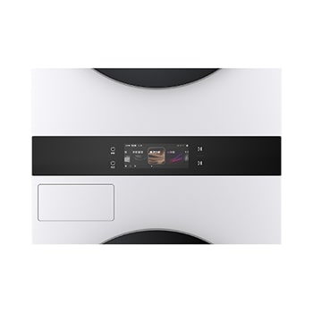 LG WashTower WD-S1818EW 洗衣機滾筒特寫，機門處於開啟狀態。