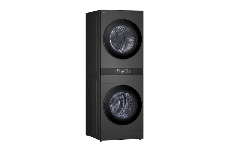 LG WashTower W0W5DBPKZHD 6.8 吋 LCD 中央控制螢幕特寫。