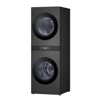 精巧洗衣空間中的 LG WashTower W0W5DBPKZHD，突顯節省空間的設計和大容量洗衣能力。
