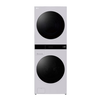 洗 19/乾 17 公斤 LG WashTower™ 珍珠灰 - 一體式機身，Center Control™，AI DD™ WD-S2220B.ABLBTST的前視圖
