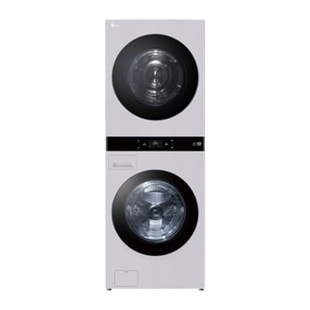 LG WashTower™ 打開狀態的前視圖