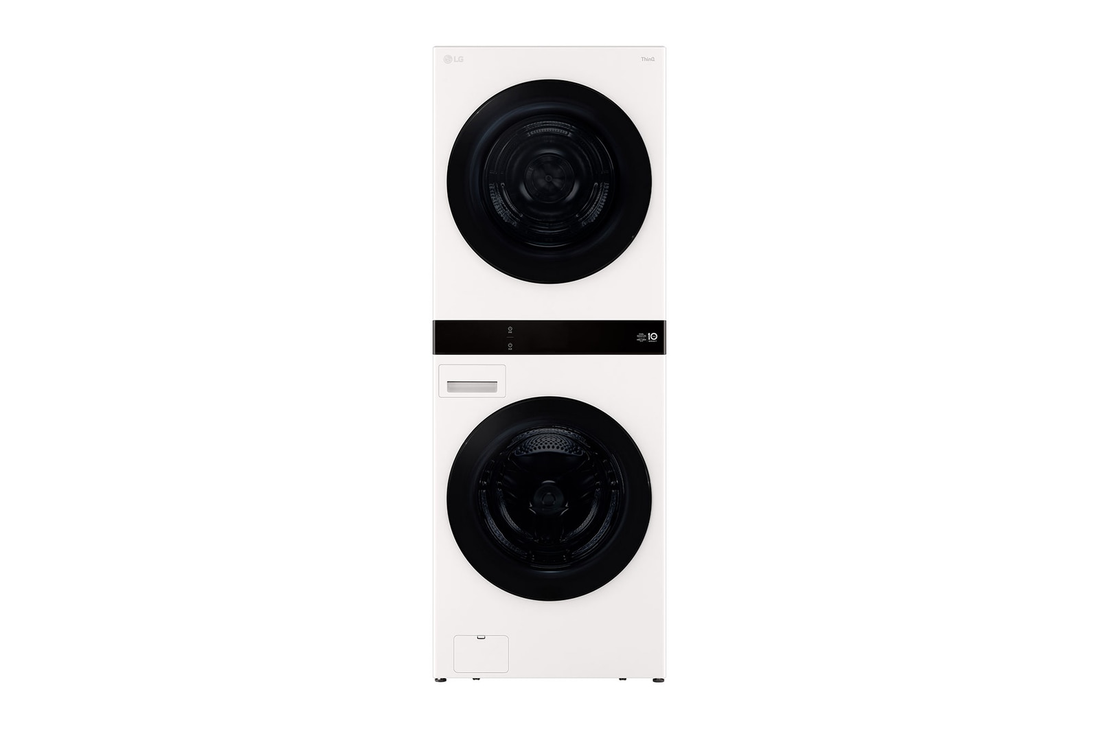 洗 19/乾 17 公斤 LG WashTower™ 黑色鋼 - 一體式機身，Center Control™，AI DD™ WD-S2220B.ABLBTST的前視圖