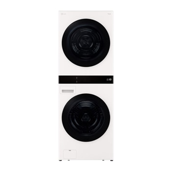 洗 19/乾 17 公斤 LG WashTower™ 黑色鋼 - 一體式機身，Center Control™，AI DD™ WD-S2220B.ABLBTST的前視圖