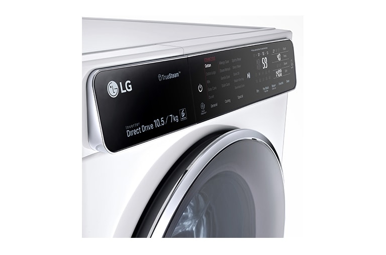 LG 6 Motion DD直驅變頻 蒸氣滾筒洗衣機 絲緞白 / 10.5公斤洗衣容量, 6公斤烘衣容量, F1450HT1W