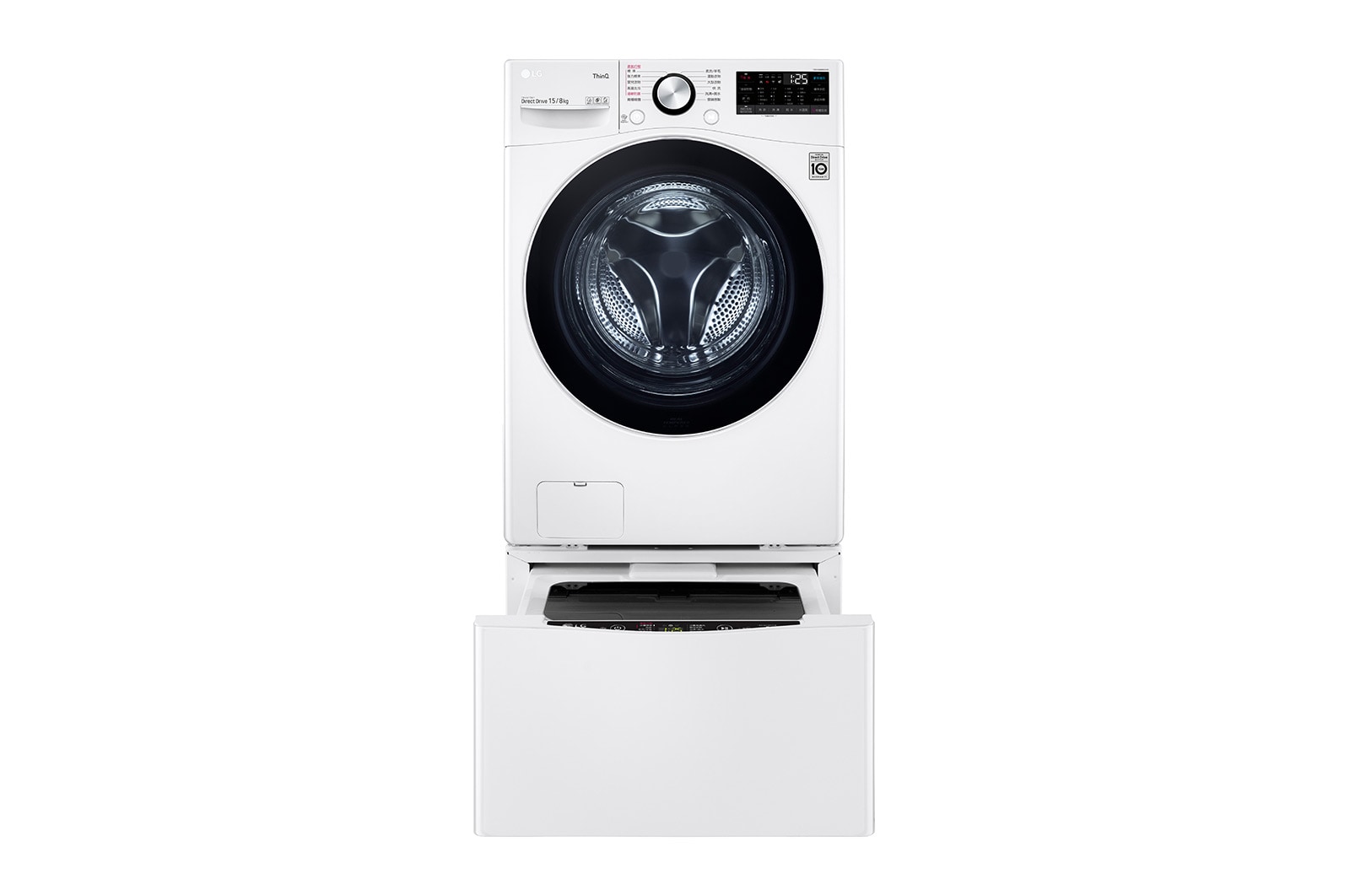 LG 洗15+2公斤 TWINWash 雙能洗｜冰瓷白｜蒸洗脫烘, TW15DPT.200AHW