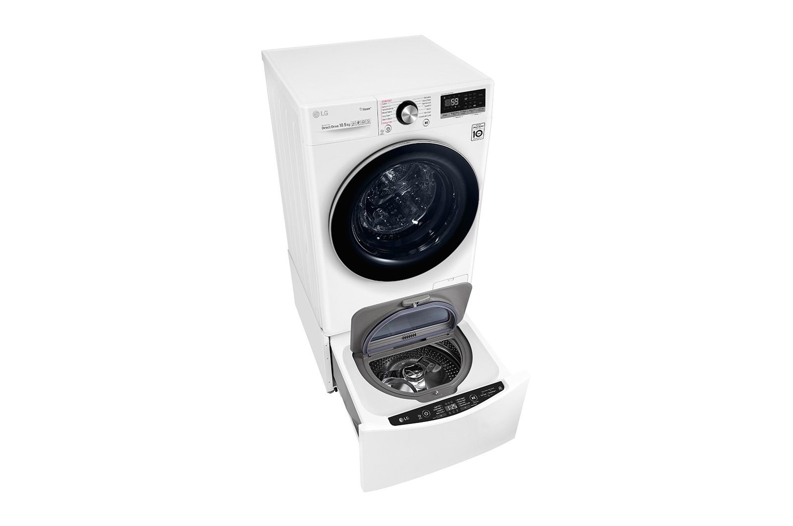 LG 洗10.5+2公斤 TWINWash 雙能洗｜冰瓷白｜蒸洗脫, TW105WPT.200HW